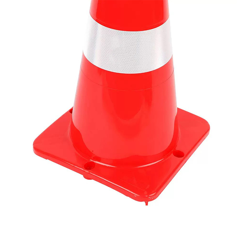 Reflektif Yakalı Geniş Gövde LDPE Plastik Trafik Konisi