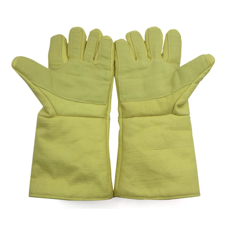 500°C Isıya Dayanıklı Aramid 1414 Yoğun Dokuma Keçe Eldiven